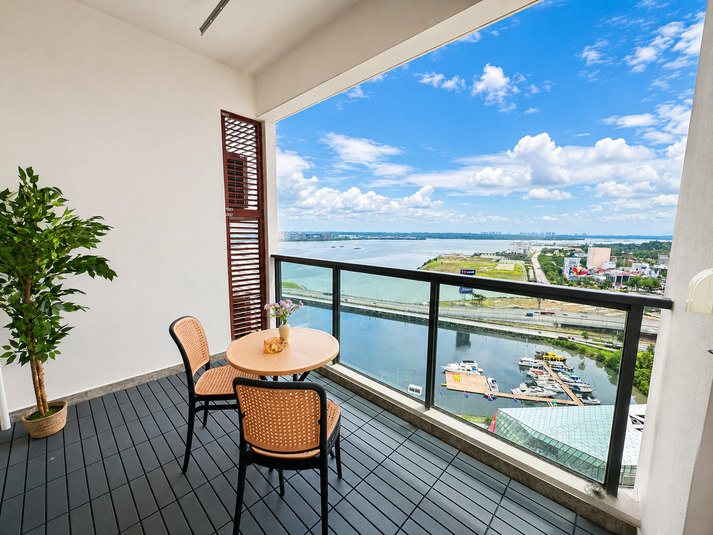 ANJU managed unit sea view balcony at R&F Princess Cove