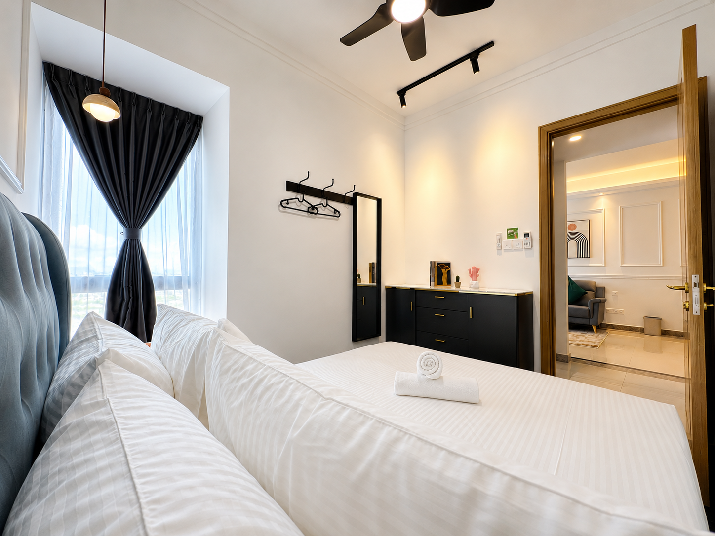 ANJU clean bedroom setup in a managed unit