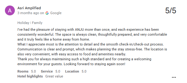 Google review screenshot from Asri Amplified